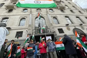 Watch: India supporters gather in strength in London outside Indian High Commission to negate Khalistani narrative