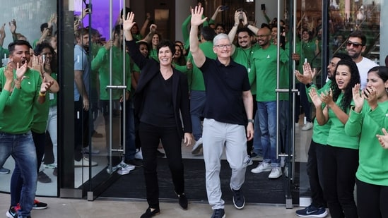 Tim Cook welcomes customers as Apple’s first India store opens doors in Mumbai