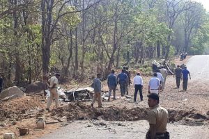 Watch: Policemen fight back as Naxals blow up vehicle in Chhatisgarh