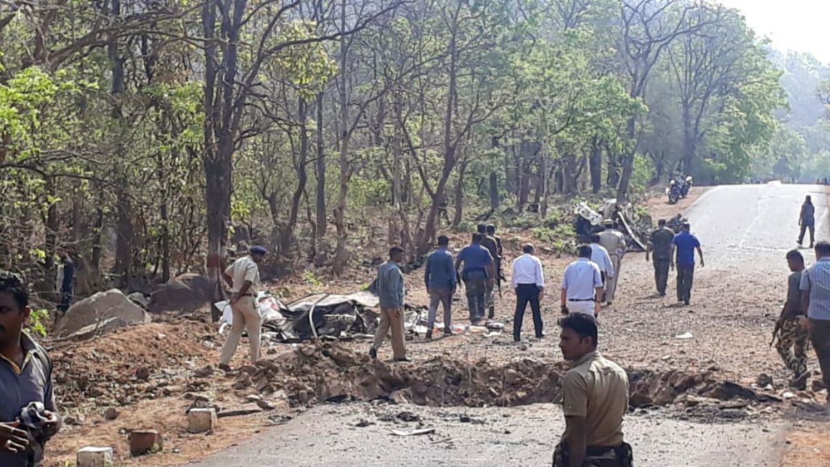 Watch: Policemen fight back as Naxals blow up vehicle in Chhatisgarh