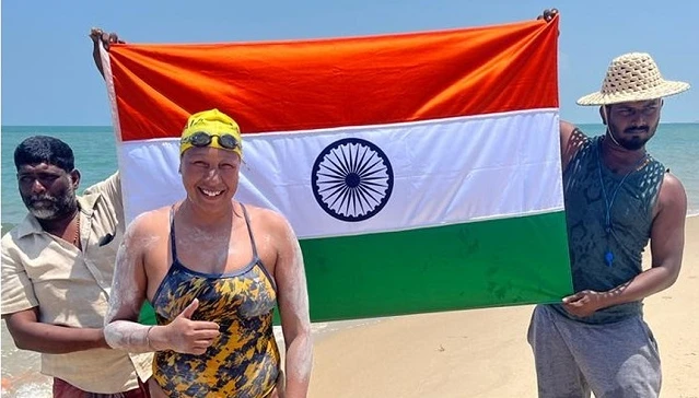 Watch: Indian swimmers in droves cross Palk Strait renewing India-Lanka cultural ties