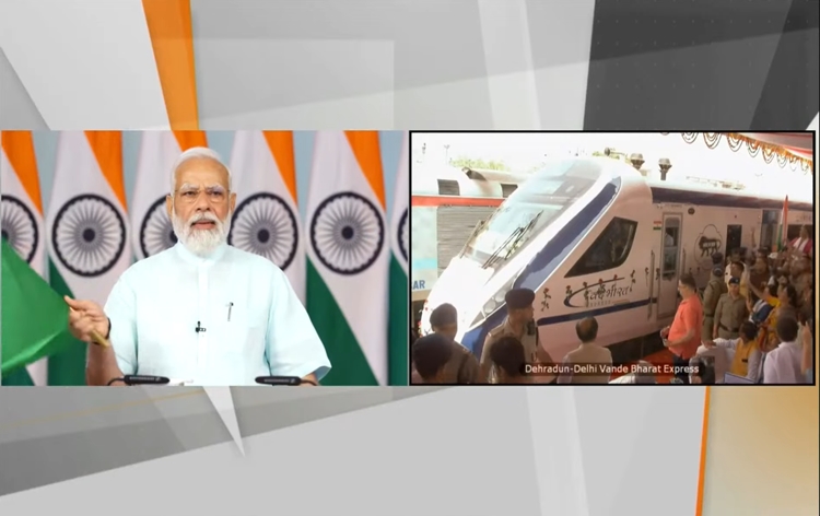 PM flags off Delhi-Dehradun Vande Bharat Express, dedicates 100% rail electrification in Uttarakhand to nation