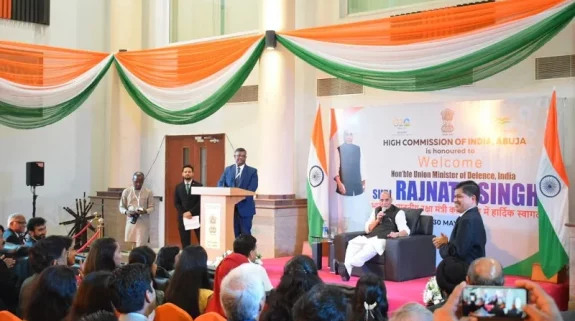 Indian diaspora turns out in large numbers for Rajnath’s meet in Nigeria