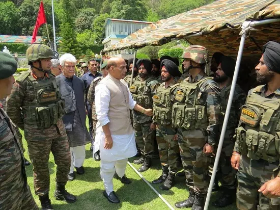 Rajnath, Army chief in Jammu amid spike in attacks by Pak-backed terror outfits
