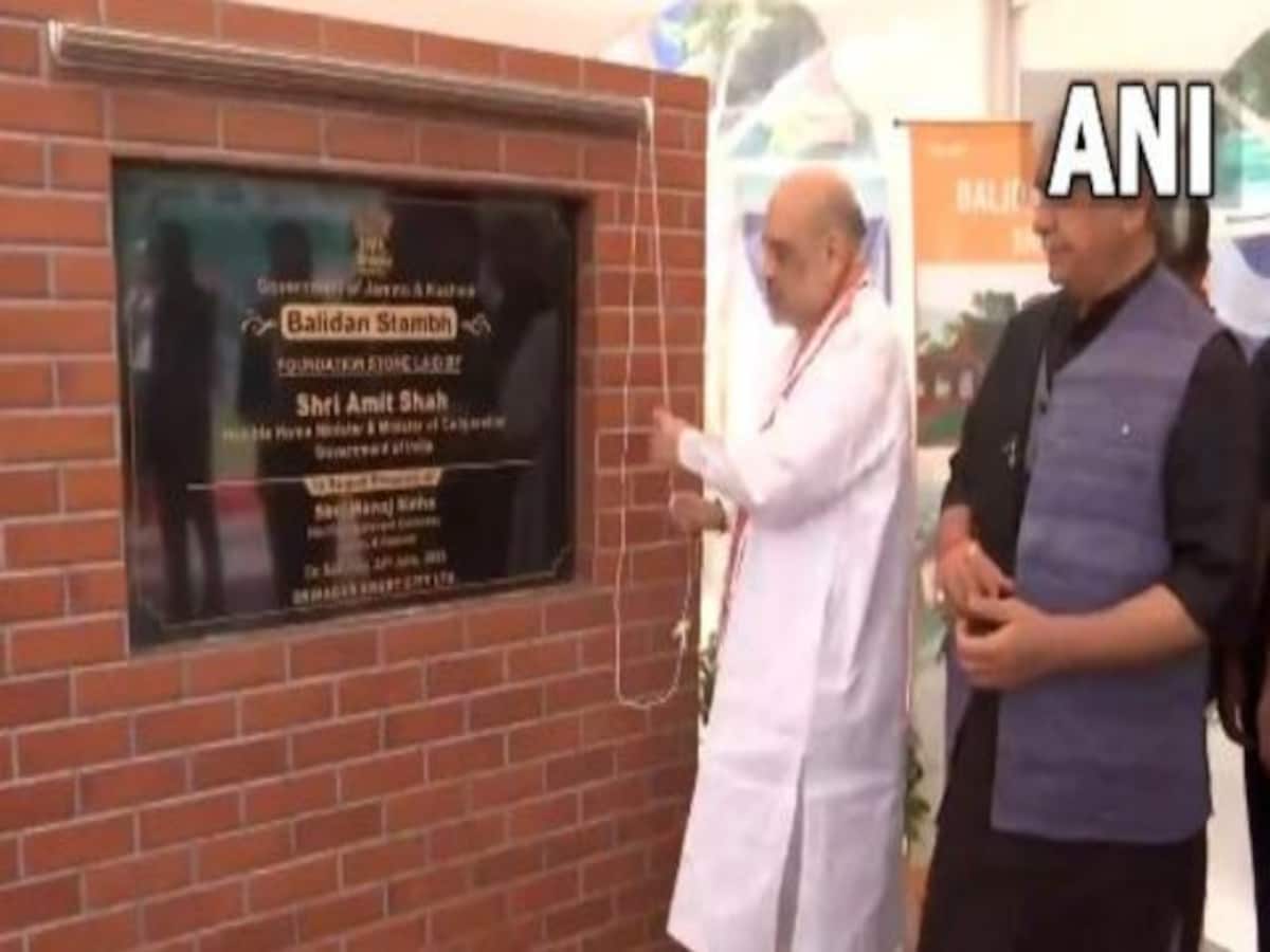 Amit Shah lays foundation stone for Kashmir’s first Martyrs Memorial in heart of Srinagar