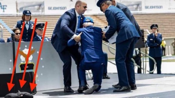 Video: Joe Biden trips and falls on stage at US Air Force Academy ceremony 