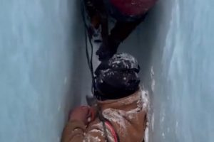 Watch: Dare-devil feat to rescue man from deep crevice on Mount Everest