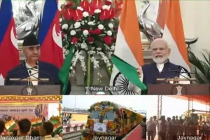 PM Modi, Nepalese Prime Minister Dahal jointly flag off cargo train from Bathnaha to Nepal