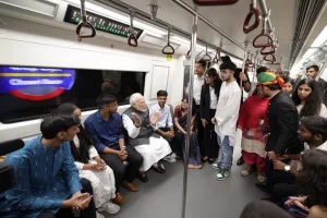 Watch: PM Modi takes Delhi Metro, interacts with fellow travellers