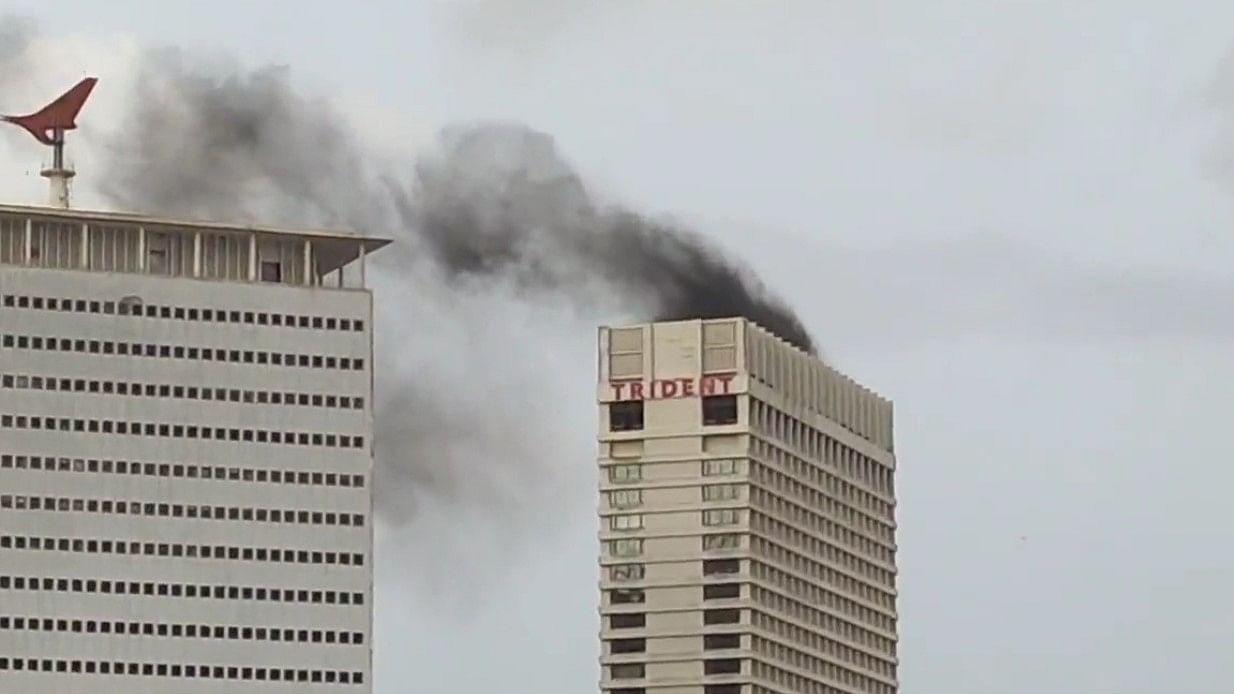 Watch: Plumes of thick smoke spiralling from Mumbai’s 5-star Trident Hotel