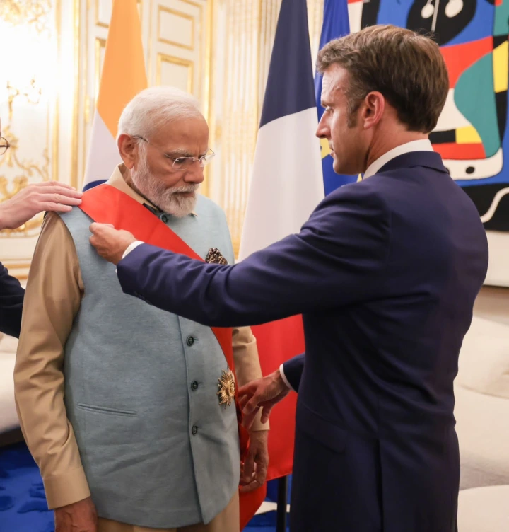 PM Modi conferred with France’s highest award, ‘Grand Cross of the Legion of Honour