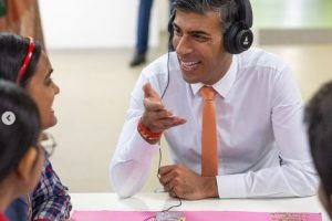 UK PM Rishi Sunak seen wearing boAt headphones while interacting with children