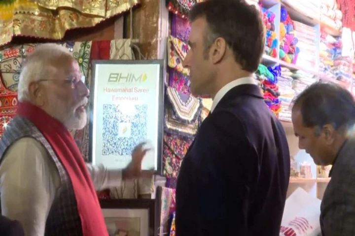 PM Modi explains UPI digital payments system to French President Macron