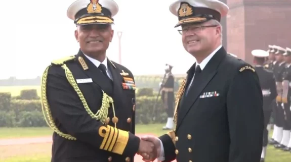 New Zealand Navy Chief Admiral David Proctor receives Guard of Honour in Delhi