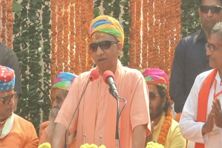 CM Yogi Adityanath plays Holi with locals, leads ‘Lord Narsingh Shobha Yatra’ in Gorakhpur