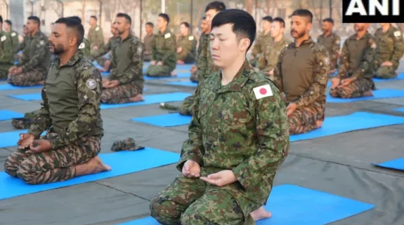 Indian, Japanese armies perform Yoga in joint exercise Dharma Guardian for mental well-being