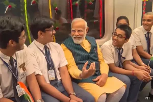 Watch: PM Modi travels with school students in India’s first underwater metro train in Kolkata