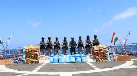 Indian Navy’s INS Talwar seizes 940 kgs of narcotics in operation Crimson Barracuda