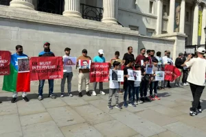 Baloch community organises protest in UK condemning Pakistan Army’s atrocities in Balochistan
